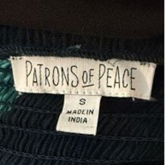 Patrons of Peace Tropical Print Smocked Bodice Cropped Jumpsuit Size Small - Picture 5 of 8